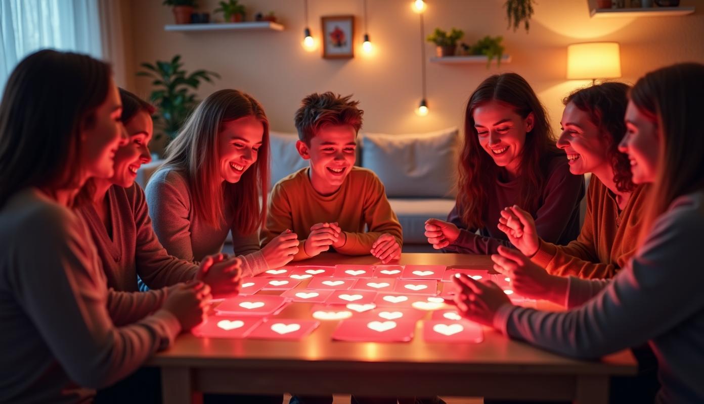 Glade venner spiller hjerter online